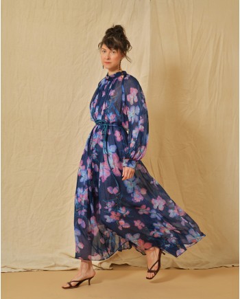 Robe en soie à imprimé floral Forte Forte 