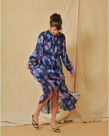 Robe en soie à imprimé floral Forte Forte 