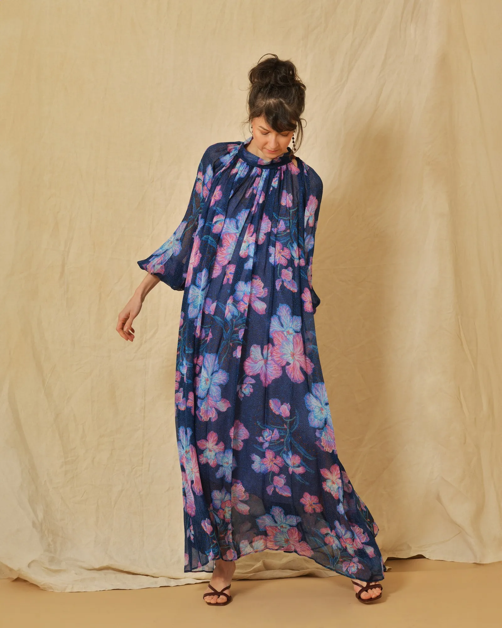 Robe en soie à imprimé floral Forte Forte 