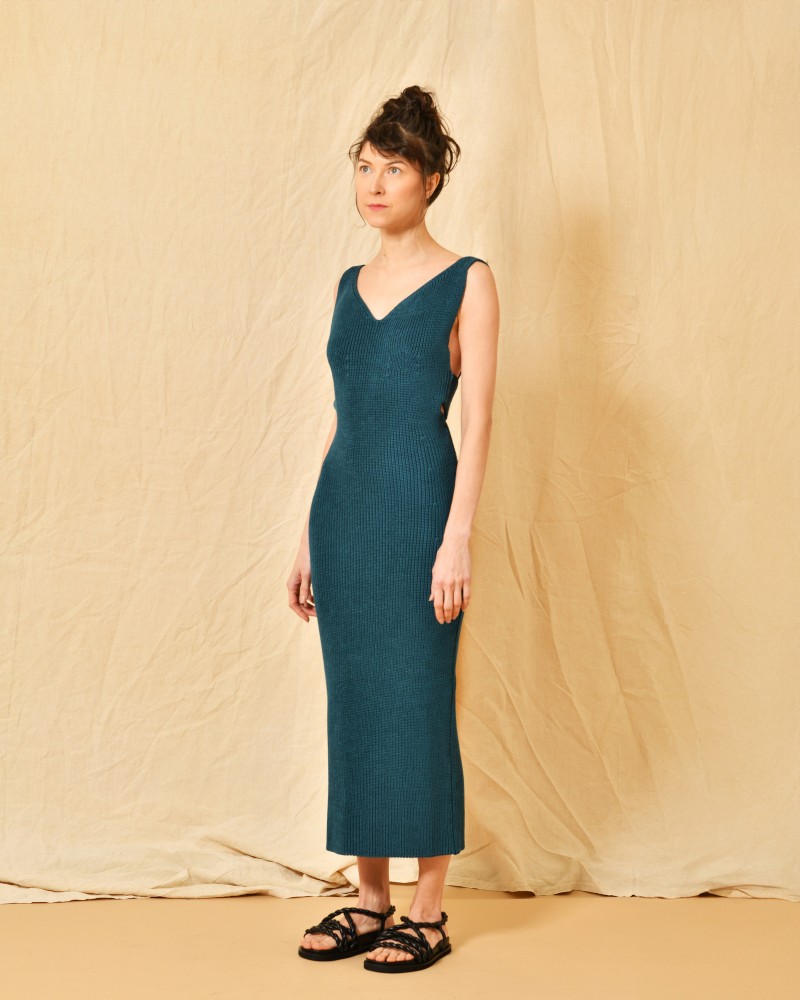 Robe en tricot bleu Liviana Conti 