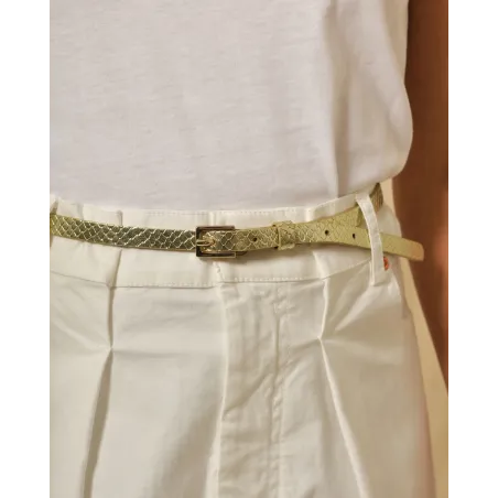 Ceinture en cuir effet python doré Dsquared2