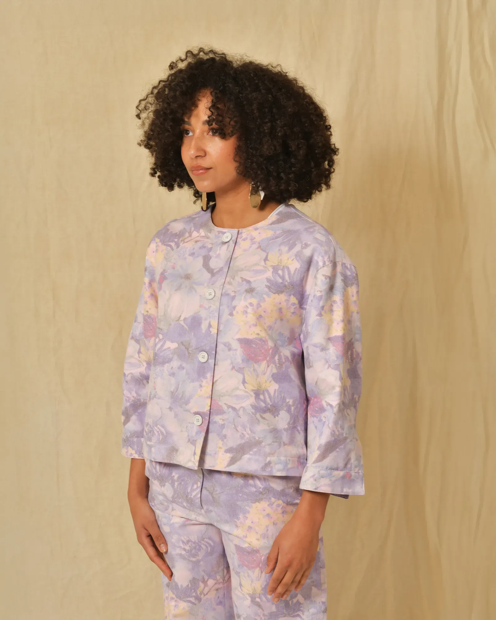 Veste à imprimé floral violet AVN