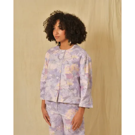 Veste à imprimé floral violet AVN