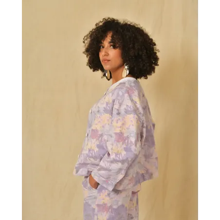 Veste à imprimé floral violet AVN