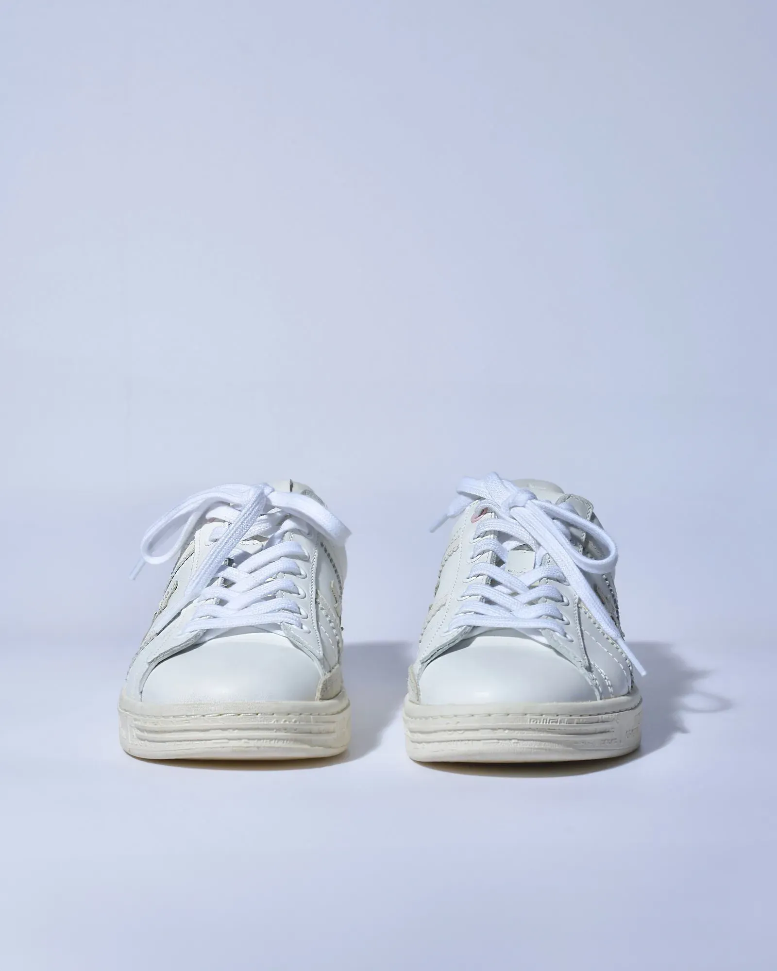 Baskets en cuir en blanc à empiècements Premiata