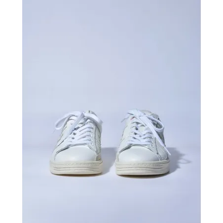 Baskets en cuir en blanc à empiècements Premiata