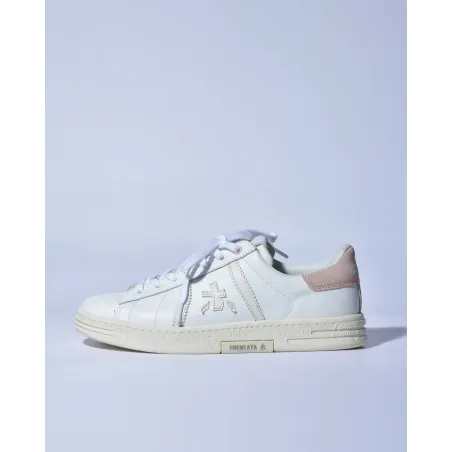 Baskets en cuir en blanc à empiècements Premiata