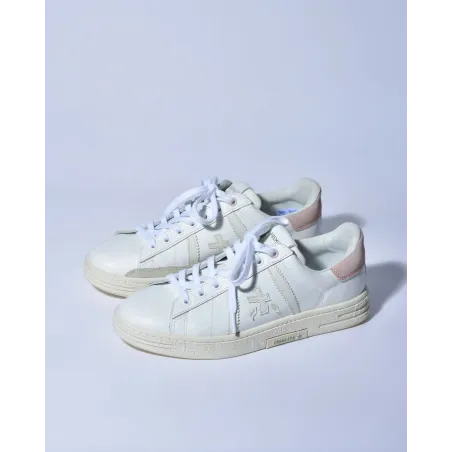 Baskets en cuir en blanc à empiècements Premiata