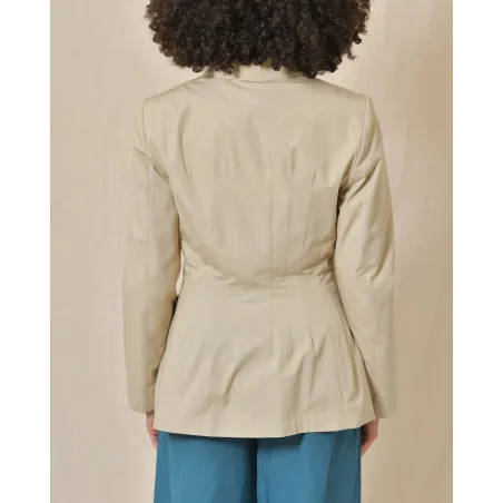 Veste en coton taupe à pinces Hache