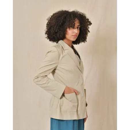 Veste en coton taupe à pinces Hache