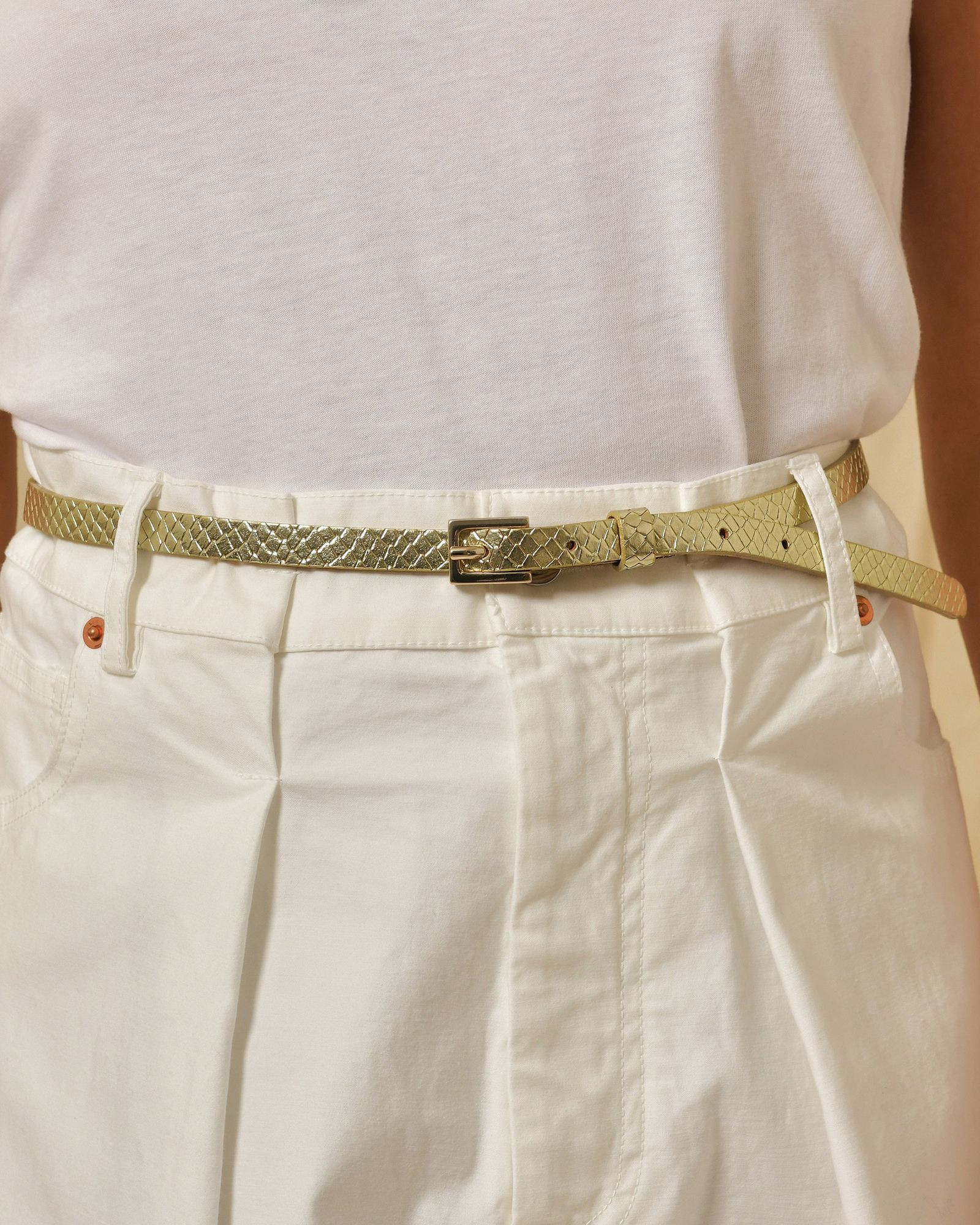 Ceinture en cuir effet python doré Dsquared2