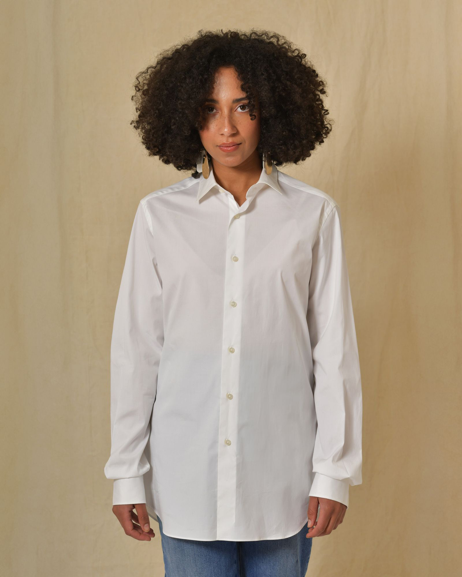 Chemise en coton blanc Peserico