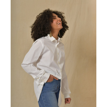 Chemise en coton blanc Peserico