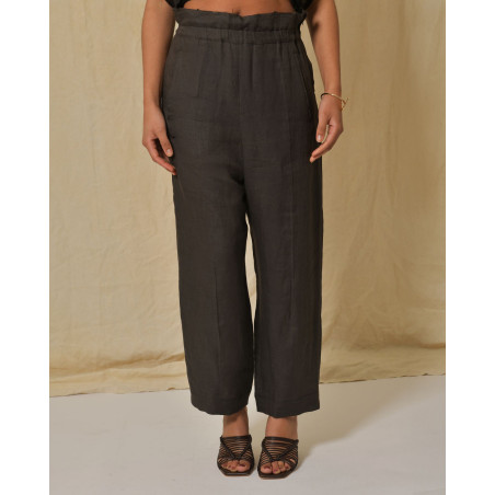 Pantalon en lin marron Hache