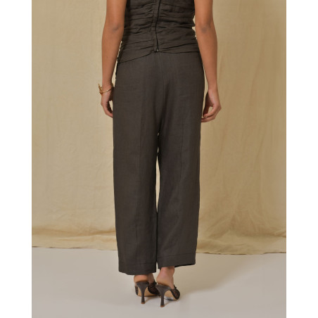 Pantalon en lin marron Hache