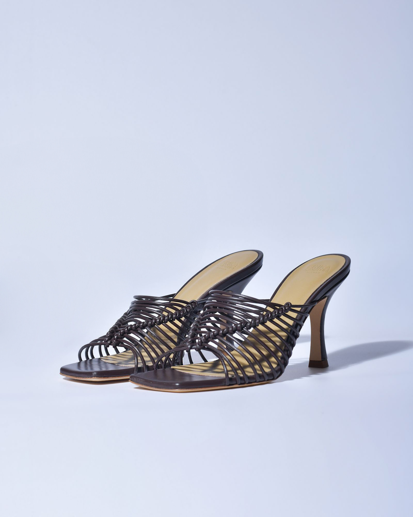 Mules en cuir tressé Erika Cavalli