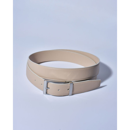 Ceinture en cuir texturé beige réglable Falorni