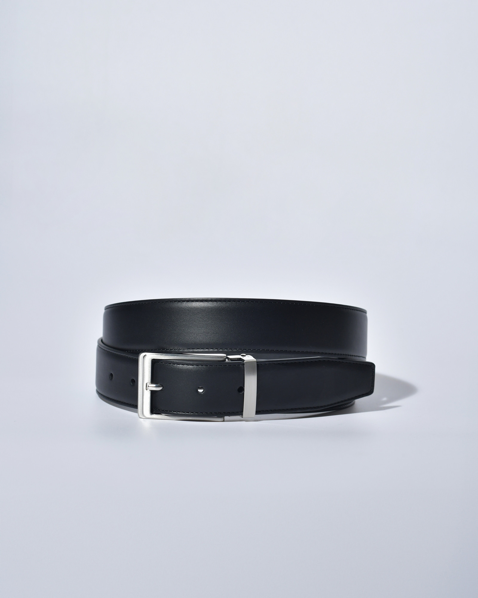 Ceinture en cuir noir lisse réglable Falorni