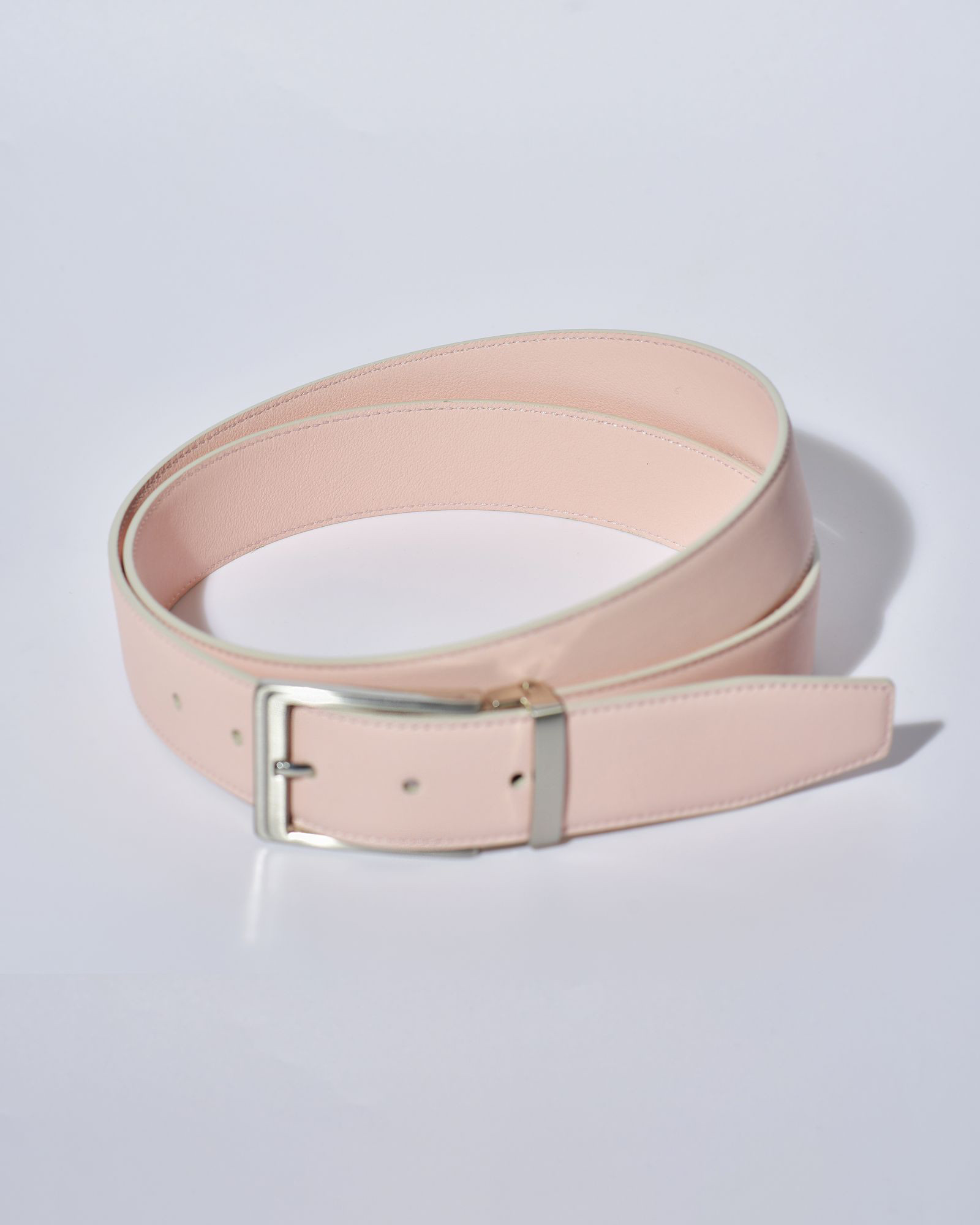 Ceinture en cuir lisse rose réglable Falorni