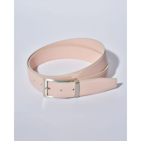 Ceinture en cuir lisse rose réglable Falorni