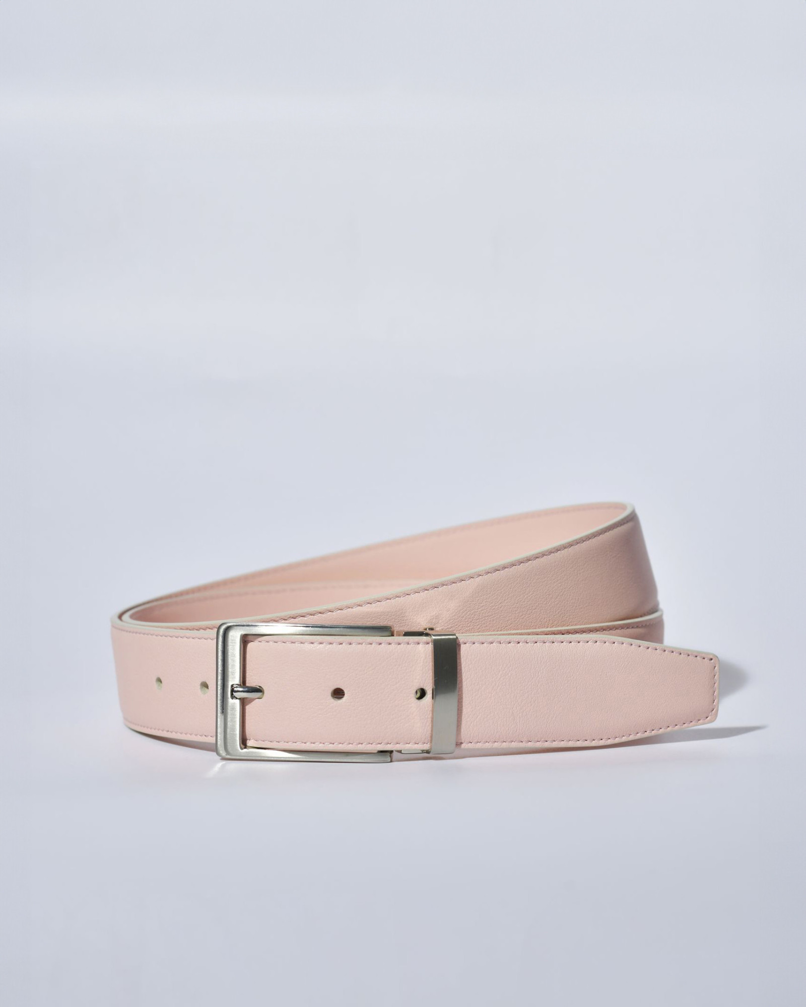 Ceinture en cuir lisse rose réglable Falorni