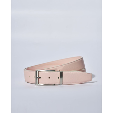 Ceinture en cuir lisse rose réglable Falorni