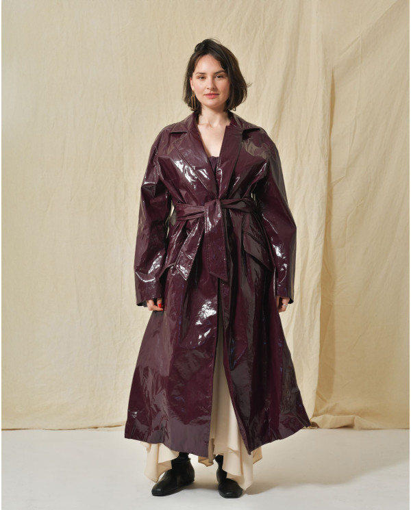 Trench coat imperméable en vinyl Erika Cavallini