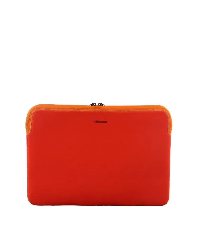 Pochette horizontale ordinateur zippée orange Cote & Ciel 