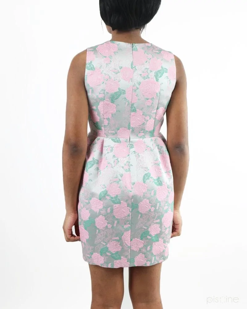 Robe rose et verte fleurie lumineuse Edward Achour 