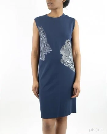 Robe bleue à motif abstrait Damir Doma 