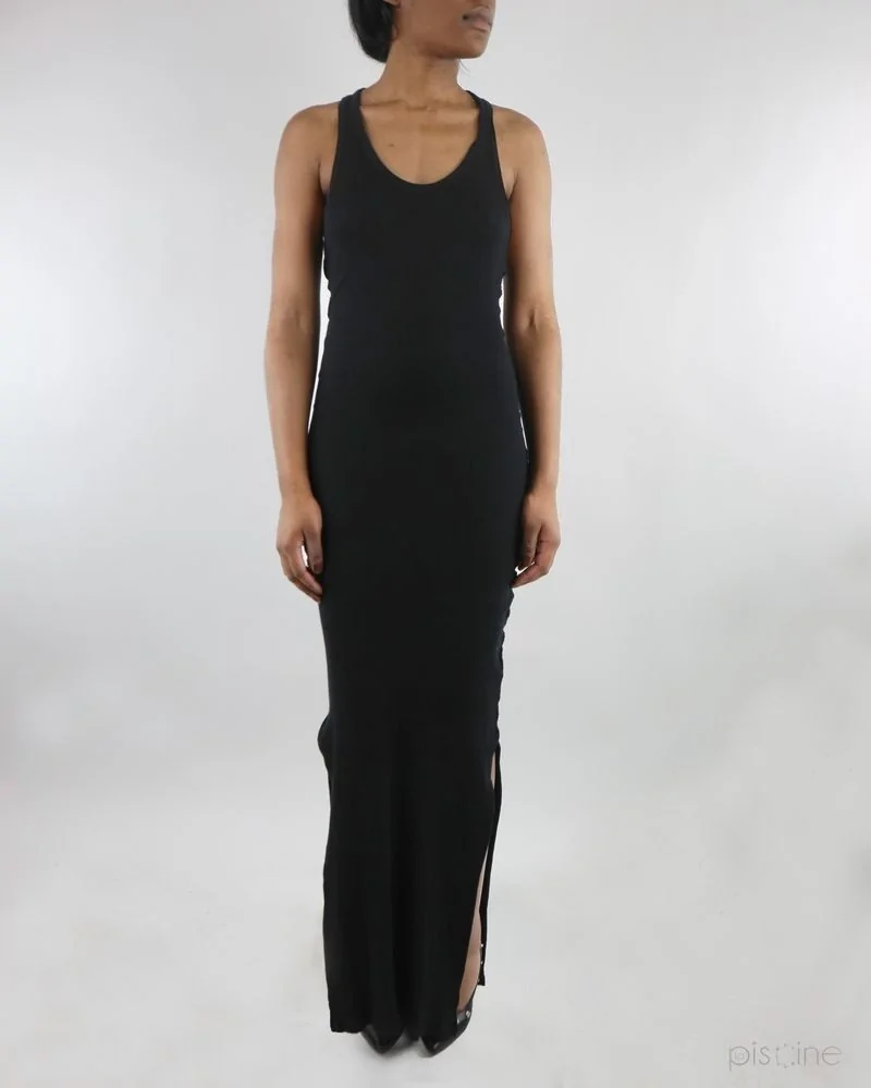 Robe longue noire fendue Damir Doma 