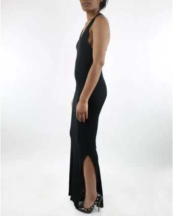 Robe longue noire fendue Damir Doma 