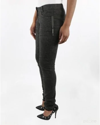 Pantalon slim gris taupé texturé Damir Doma 