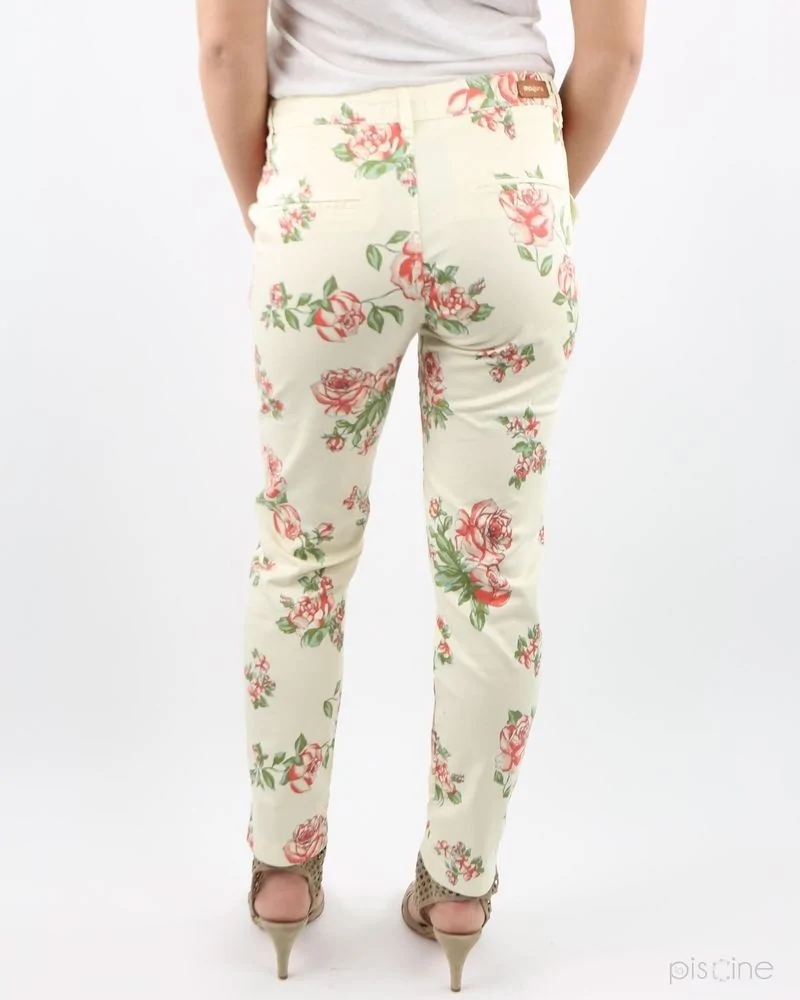 Pantalon beige fleuri May June 