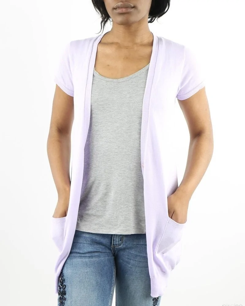 Cardigan long violet en coton Casheart 