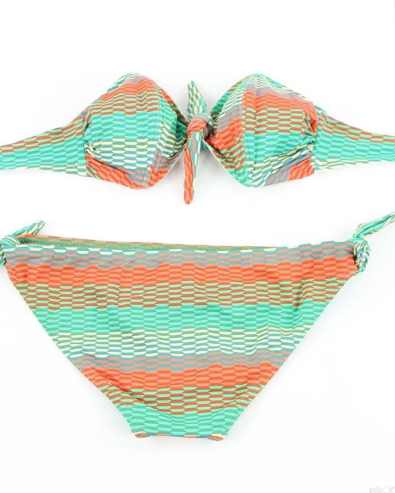 Bikini vert et corail Pamela de Beaumane 