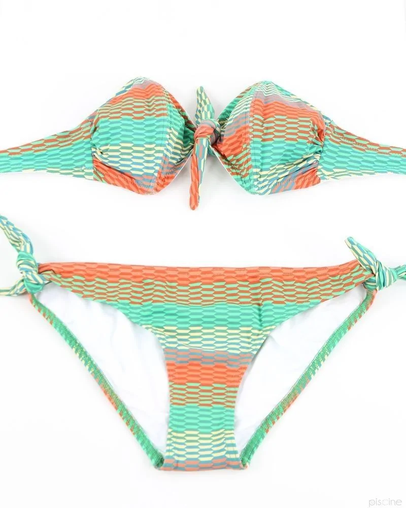 Bikini vert et corail Pamela de Beaumane 