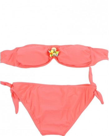 Maillot de bain 2 pièces corail à breloques Pamela de Beaumane 