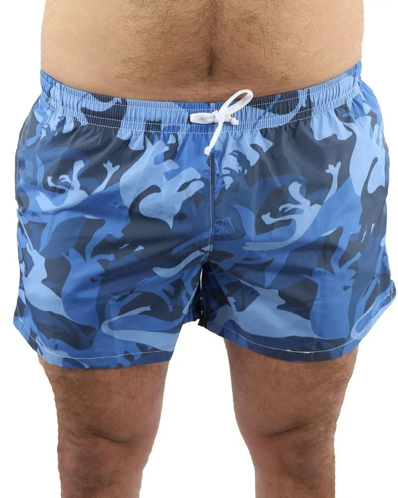 Short de bain bleu "camouflage" Frankie Morello 