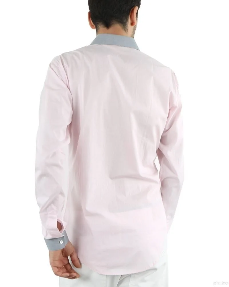 Chemise rose à bordures grises Ly Adams 