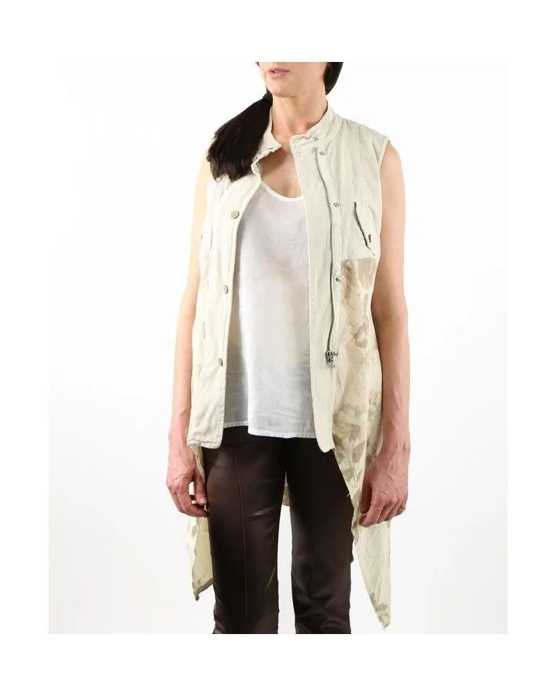 Veste beige en laine et coton Foce 