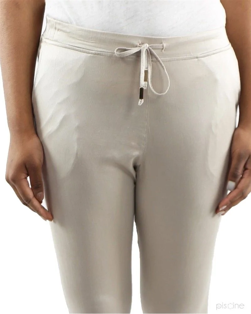 Pantalon beige en coton et soie  Jijil 