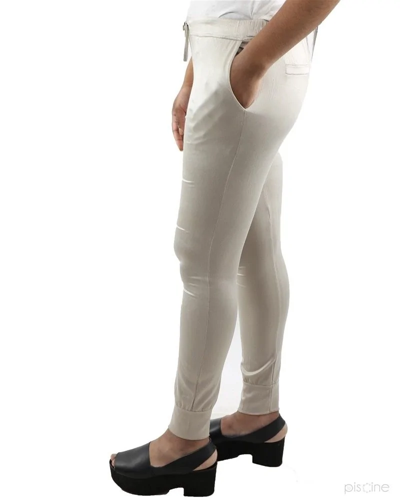 Pantalon beige en coton et soie  Jijil 