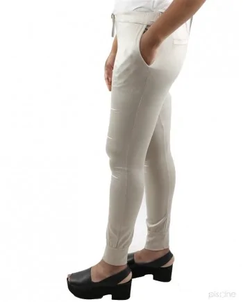 Pantalon beige en coton et soie  Jijil 