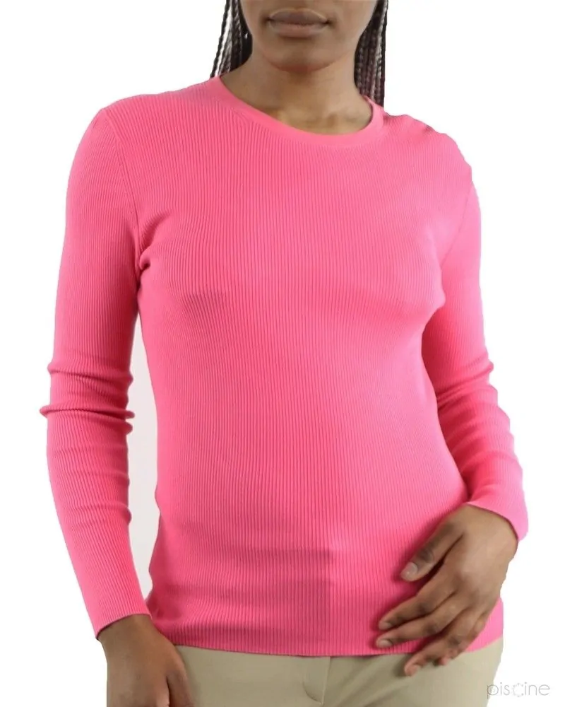 Pull fin rose côtelé en coton Michael Kors 