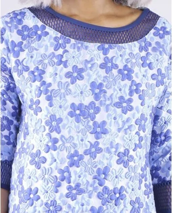 Top bleu fleuri Frankie Morello 