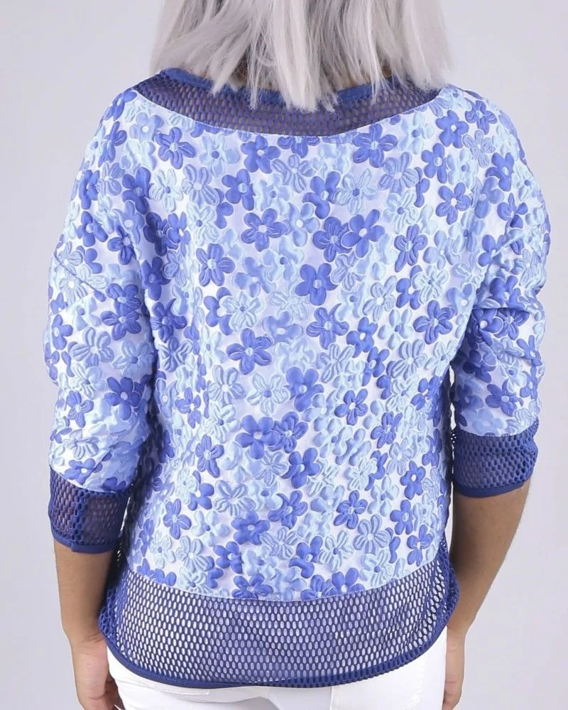 Top bleu fleuri Frankie Morello 