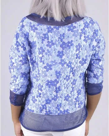 Top bleu fleuri Frankie Morello 