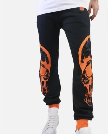 Pantalon de jogging à strass Swarovski noir  Philipp Plein 