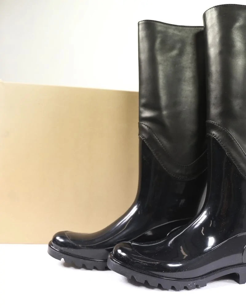 Bottes noires bi-matières A. Bottega 